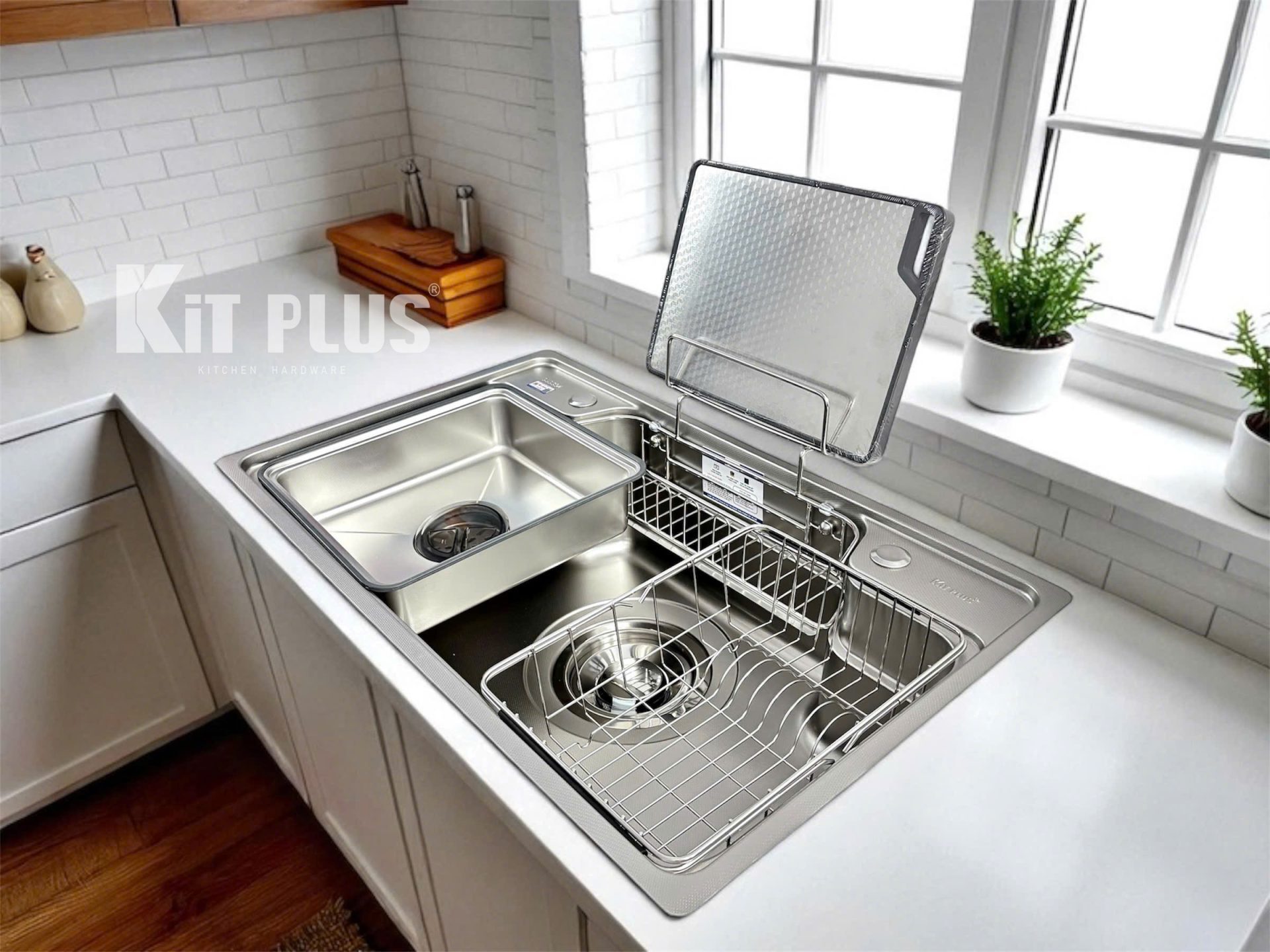 kitplus-vn-3-1.jpg Chậu rửa bát 1 hố chống xước phong cách Nhật DCR8048 - Ảnh 1