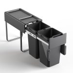 Thùng Rác 2 Ngăn - Ray Giảm Chấn (ray Bắt Đáy Tủ)