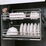 Kệ Bát Đĩa Nâng Hạ Nan OVAL Inox 304