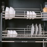 Kệ Bát Đĩa Nâng Hạ Inox 304 - Nan Oval (Mix Đặc Biệt)