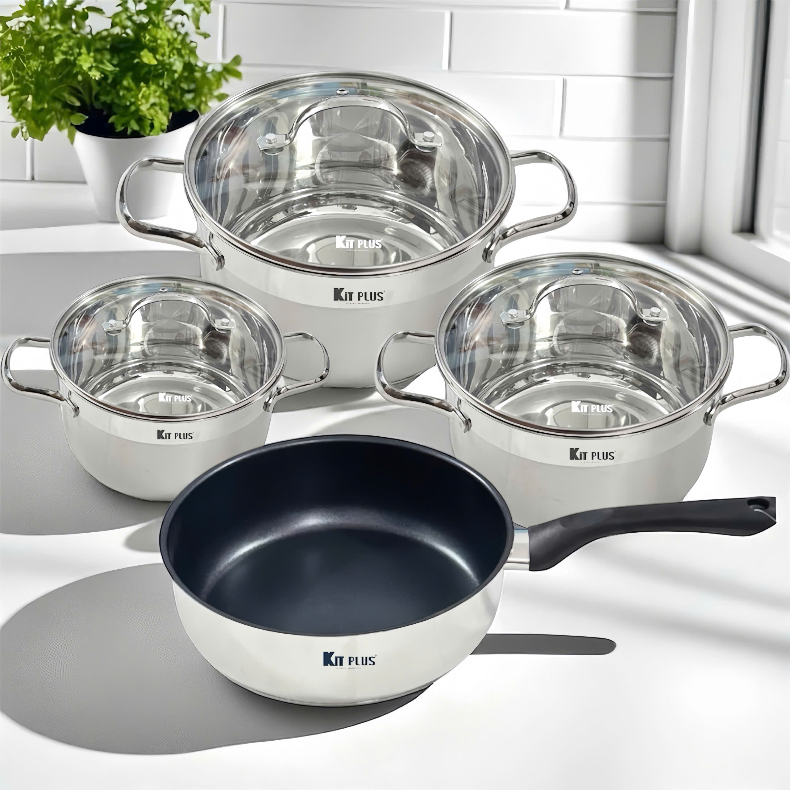 bộ nồi 2 Bộ nồi - chảo 4 món INOX304 - Ảnh 1